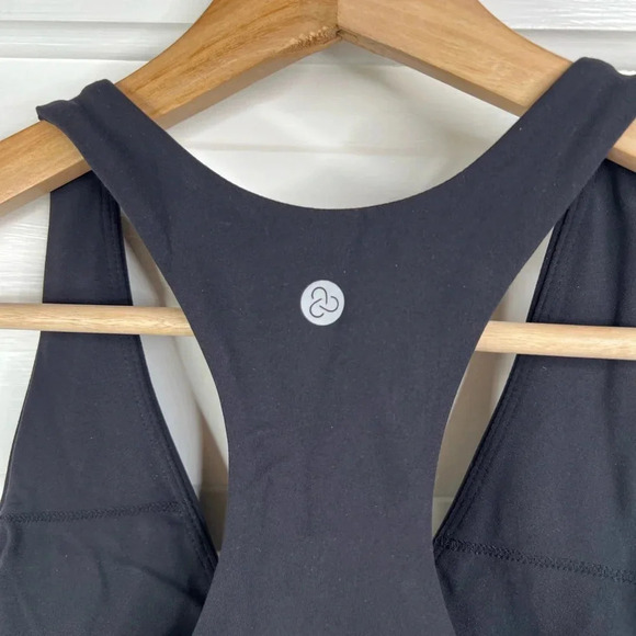 Zella Women's Black Ruched Racerback Sports Bra Size S Medium Support New - Picture 7 of 10